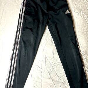 Adidas Kids Black Joggers with Striped Detail